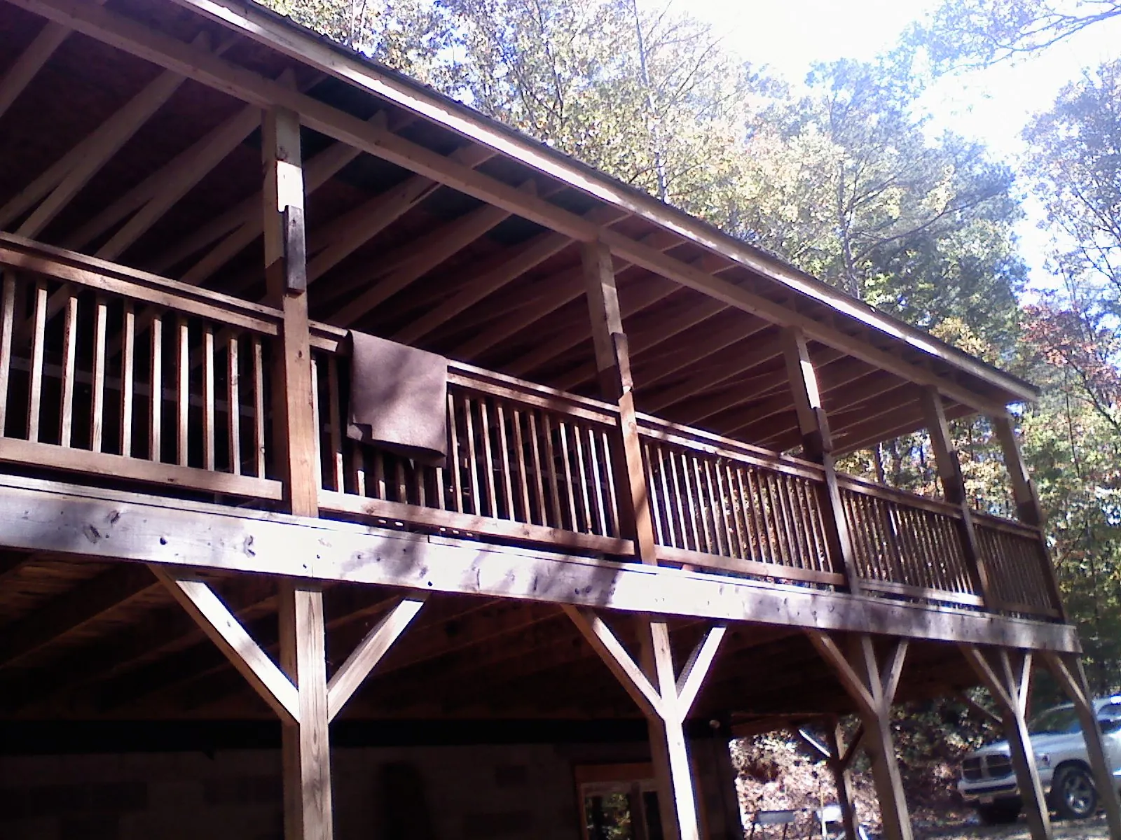 Timber framing under a new elevated porch and deck — Roof Leak Repair in Chico by Roofing Brothers